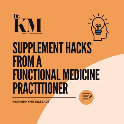 Supplement Hacks From a Functional Medicine Practitioner cover photo with the title and graphic of a person having a "lightbulb moment"
